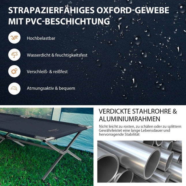 Opvouwbaar veldbed XXL 214,5 x 106 cm veldbed met zijvak