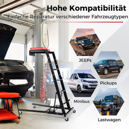 Skládací zvedák motoru s nastavitelnou výškou 114.5-168cm a 3 polohami ramene, autodílenský jeřáb