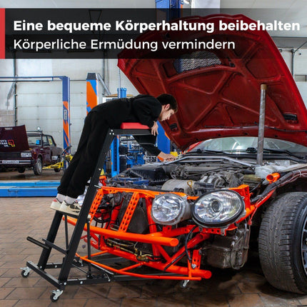 Skládací zvedák motoru s nastavitelnou výškou 114.5-168cm a 3 polohami ramene, autodílenský jeřáb