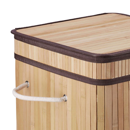 Foldable laundry basket bamboo