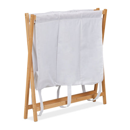 Opvouwbare wasmand met 3 compartimenten