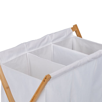 Opvouwbare wasmand met 3 compartimenten