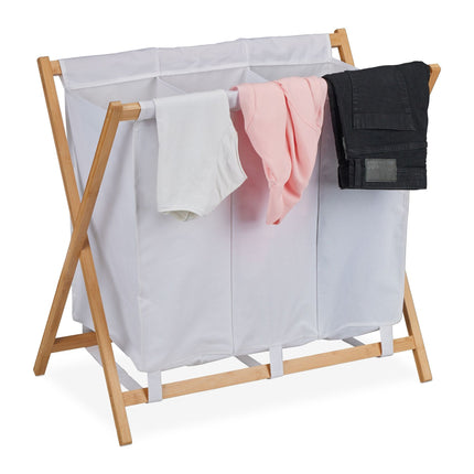 Opvouwbare wasmand met 3 compartimenten