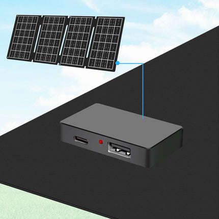 Foldable solar panel with USB charger 1x USB-C, 1x USB-A 15W