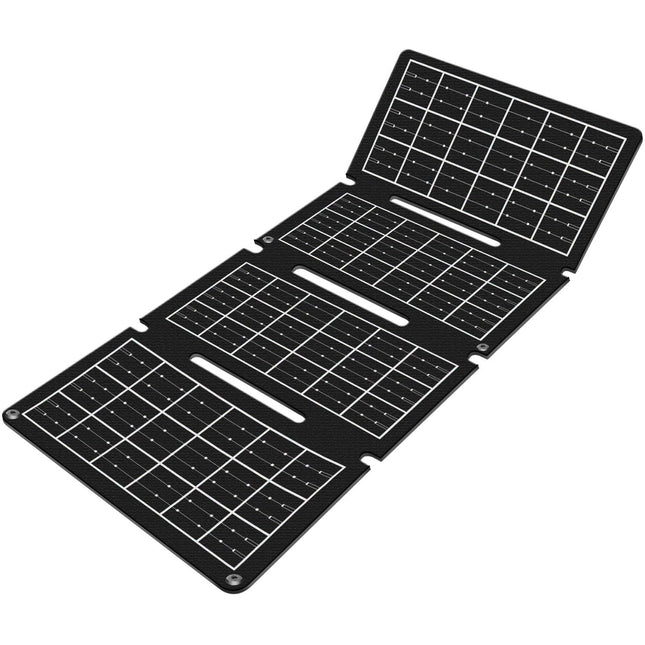Skládací solární panel s USB nabíječkou 1x USB-C, 1x USB-A 15W