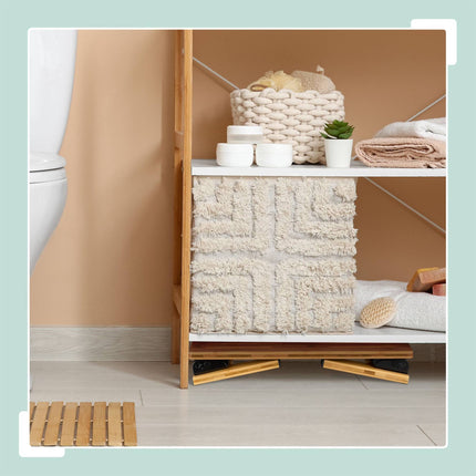 Foldable toilet stool made of bamboo