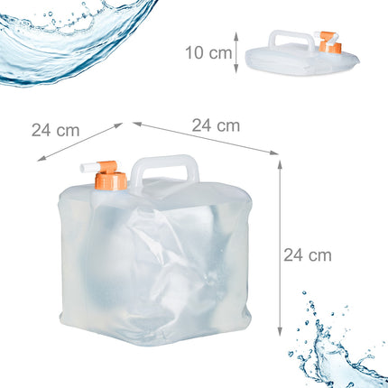 Foldable water container with 4 containers