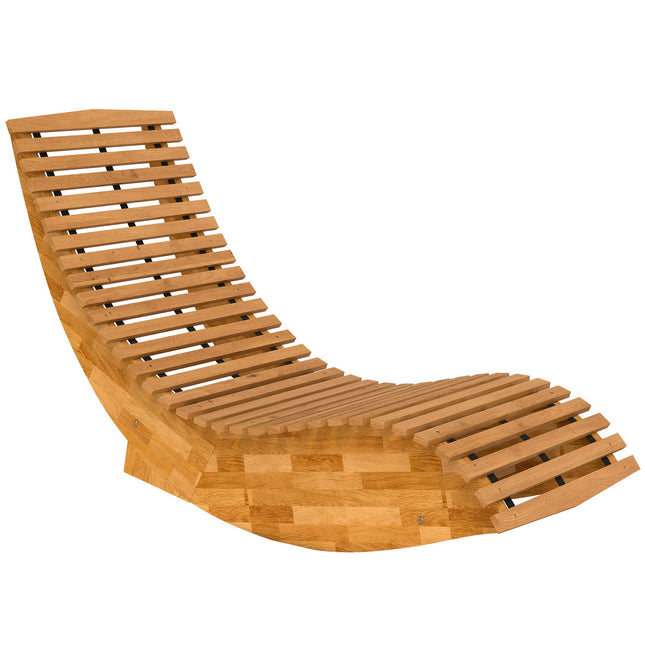 Skládací lehátko z akátového dřeva, ergonomický tvar S