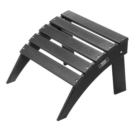Folding Adirondack Ottoman, HDPE, Weather-Resistant, Black