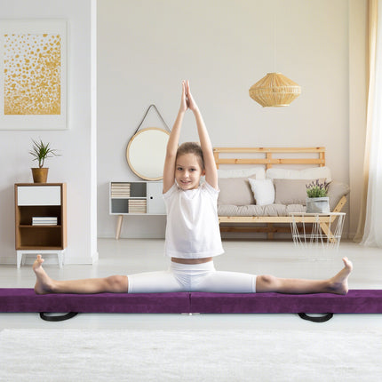 Skládací gymnastická kladina, 8 Ft, dřevěná základna, protiskluzový spodek