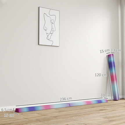 Skládací gymnastická kladina, EVA pěna, šířka 10cm, protiskluzová