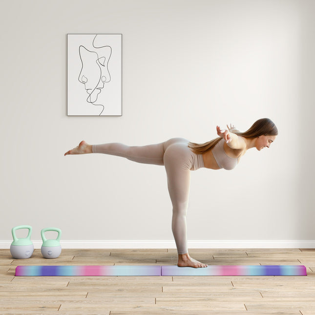 Skládací gymnastická kladina, EVA pěna, šířka 10cm, protiskluzová