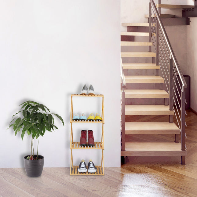 Skládací bambusový botník – 4patrový, úsporný design