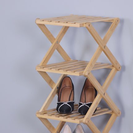 Folding Bamboo Shoe Rack – Compact, Vertical, Foldable