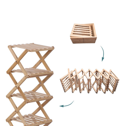 Skládací bambusový botník – úsporný, vertikální design