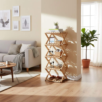 Skládací bambusový botník – vertikální, úsporný design