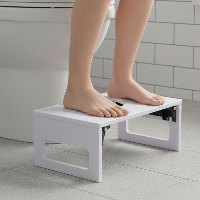 Opvouwbare bamboe toiletkruk - antislip, compact ontwerp