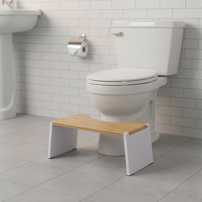 Opvouwbare bamboe toiletkruk - antislip, ruimtebesparend