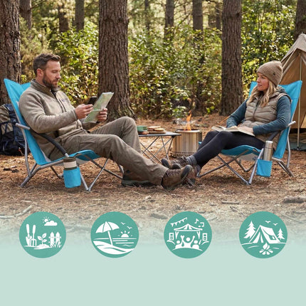 Folding Beach Chair With Cup Holder, Carry Bag
