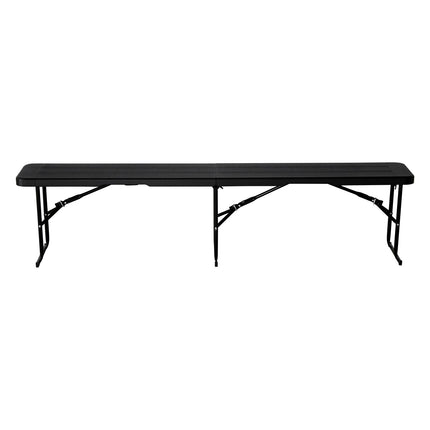 Folding Bench 6 Ft HDPE, 2-Pack with Carry Bags, Black