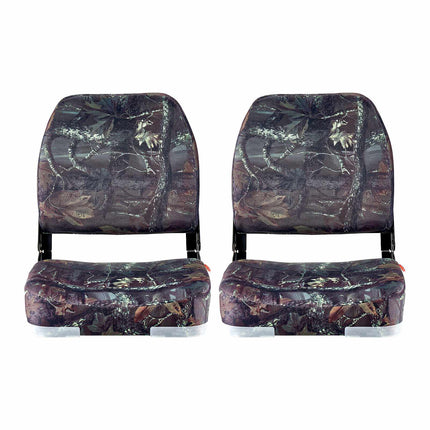 Folding Boat Seat Set of 2, Low-Back, Camouflage