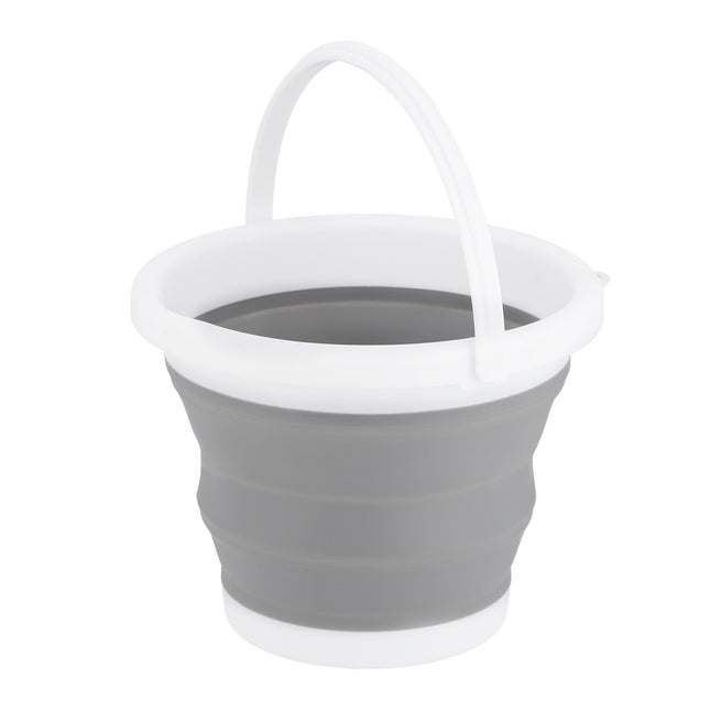Skládací kbelík, šedá, objem 5L