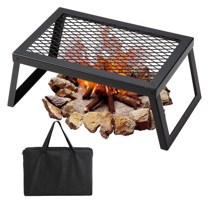 Folding Campfire Grill, Steel, 18x12 In, 13 lb