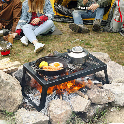 Folding Campfire Grill, Steel, 18x12 In, 13 lb