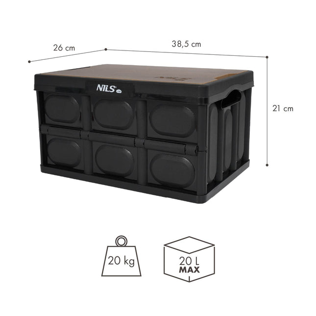 Skládací kempingový box s víkem, 20L, 2v1