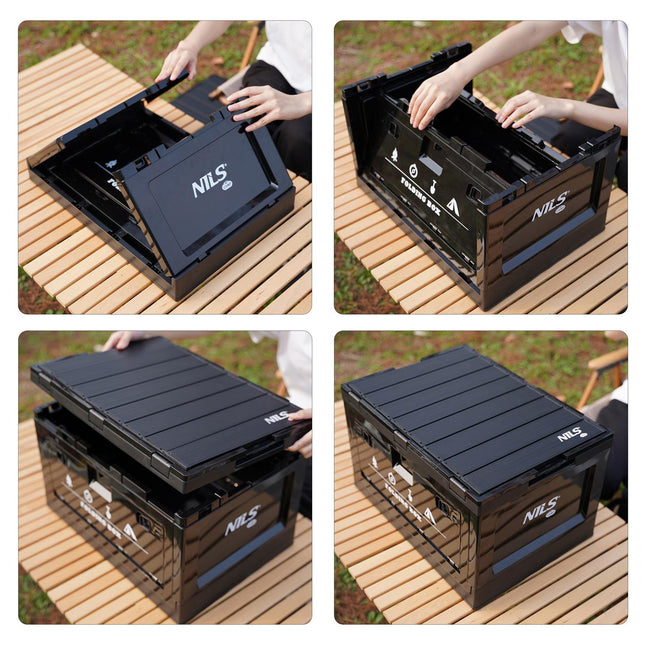 Opvouwbare kampeerbox met deksel, 50L, 2-in-1