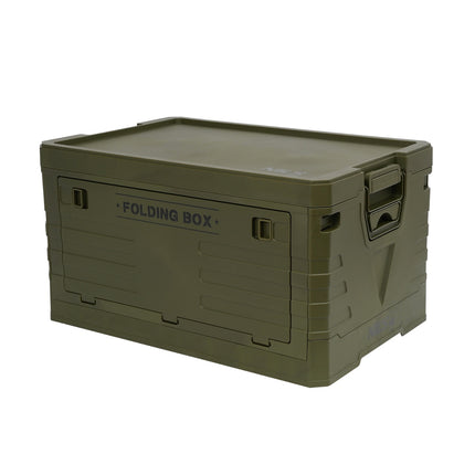 Skládací kempingový box s víkem, zelená, objem 50L