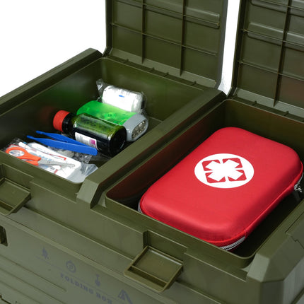 Skládací kempingový box s víkem, zelená, 50L