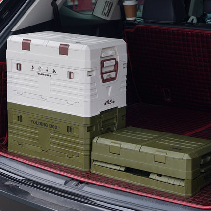 Skládací kempingový box s víkem, zelená, 50L
