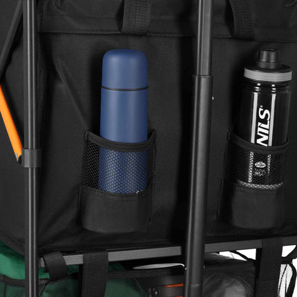 Folding Camping Cart, 160L Capacity, Black-Orange