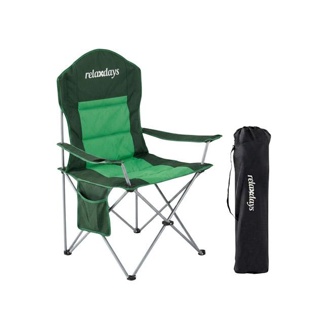 Opvouwbare campingstoel - hoge rugleuning, gevoerde zitting, draagtas