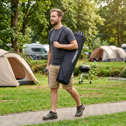 Skládací kempingová židle – vysoká opěrka, polstrovaný sedák, taška