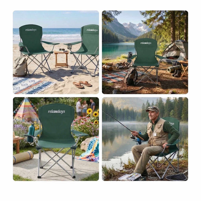 Set van 2 opvouwbare campingstoelen - inclusief draagtas