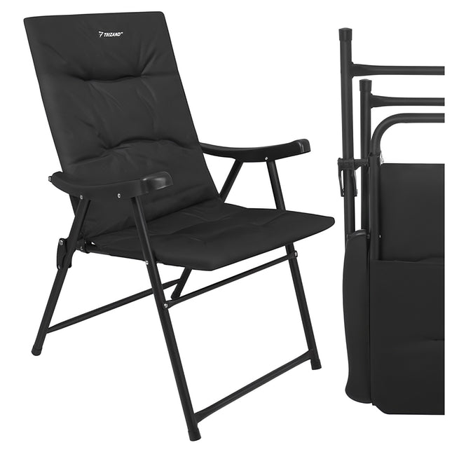 Opvouwbare campingstoel met rugleuning, 59x70x91 cm