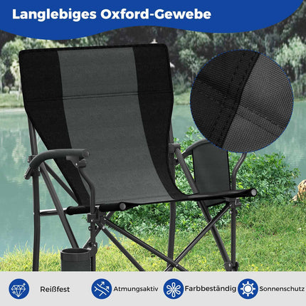 Folding Camping Chair with Cup Holder, 160kg Capacity