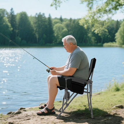 Folding Camping Chair with Cup Holder, 160kg Capacity