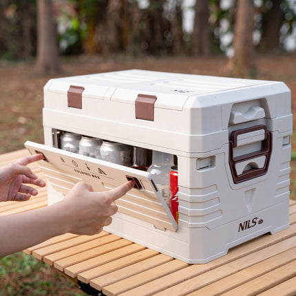 Skládací kempingový úložný box s víkem, objem 50L