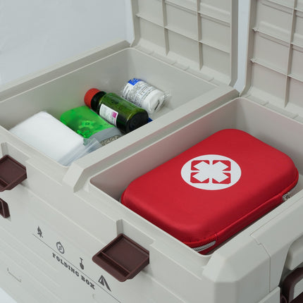Skládací kempingový úložný box s víkem, objem 50L