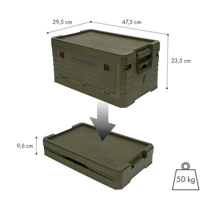Skládací kempingový úložný box s víkem, přenosný