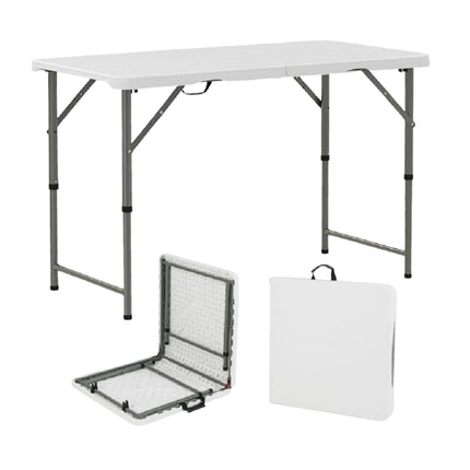 Skládací kempingový stůl 122cm, nastavitelná výška, HDPE deska