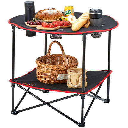 Folding Camping Table 28 x 28 in, 55 lb, Carry Bag