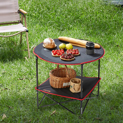 Folding Camping Table 28 x 28 in, 55 lb, Carry Bag