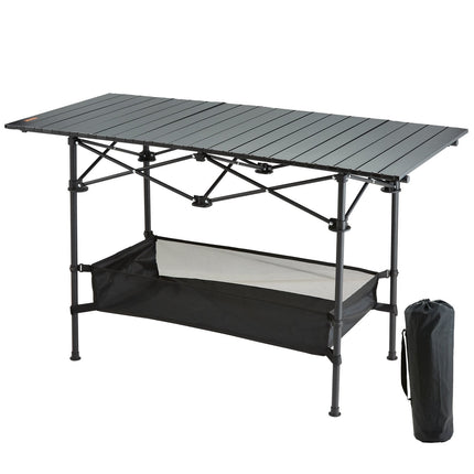 Folding Camping Table, Aluminum Top, Carry Bag, 220 lb