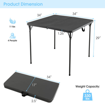 Skládací kempingový stůl, HDPE deska, ocelový rám, 330 lb