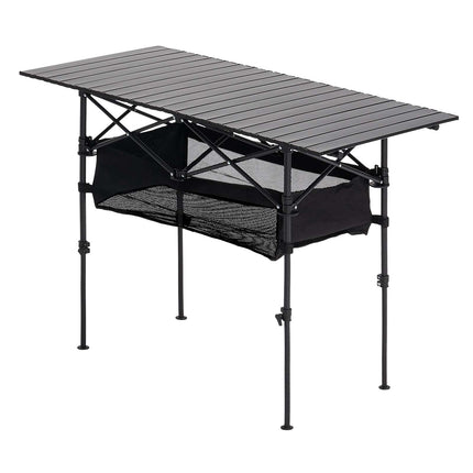 Folding Camping Table, Roll-Up Aluminum, Adjustable Height