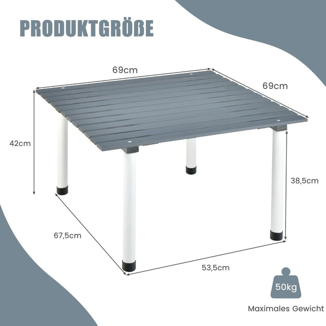 Opvouwbare kampeertafel met draagtas voor strandpicknicks en visreizen, grijs